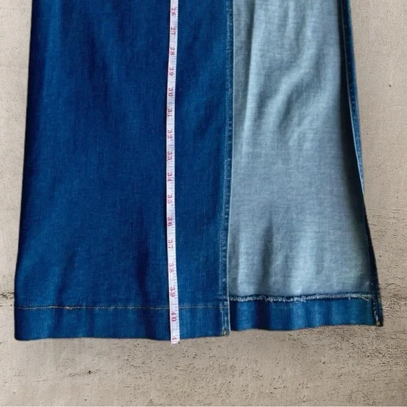 Denim Set High Waist Maxi Skirt Side Slit and cropped top Size M - Picture 6 of 13